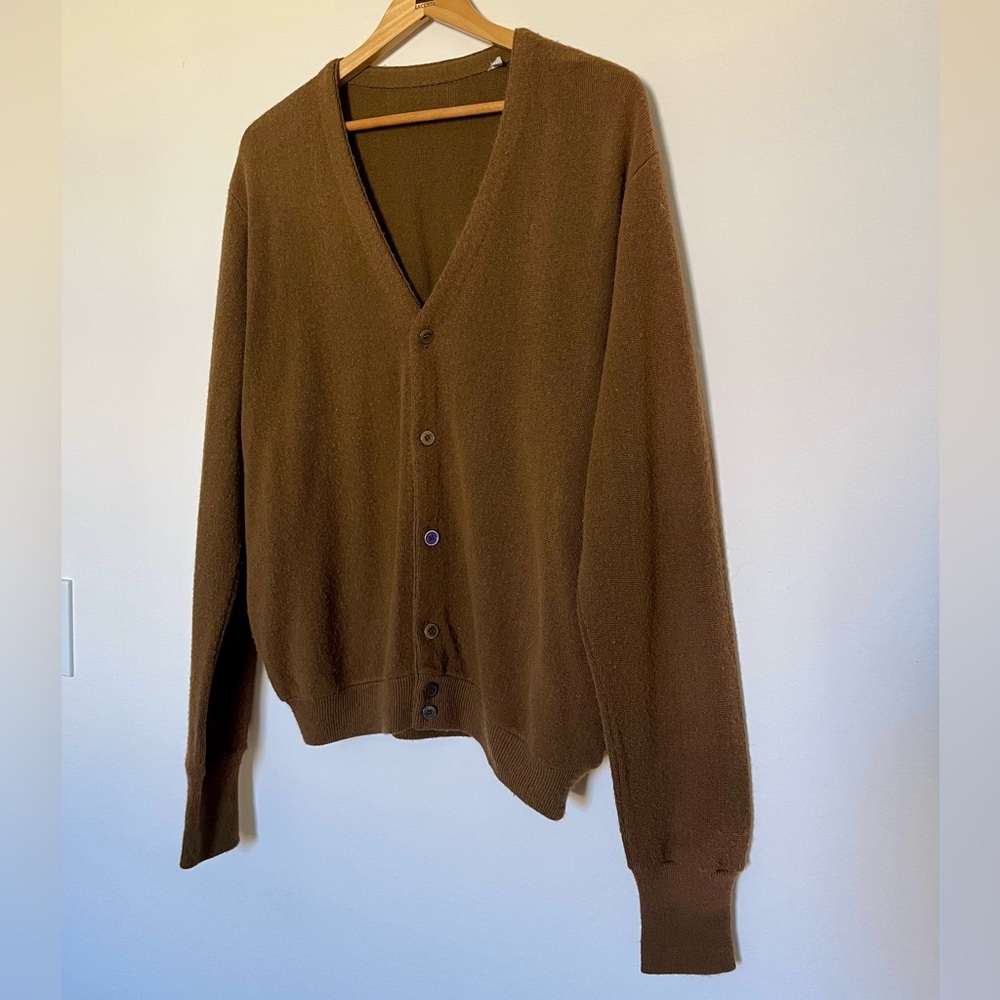 Vintage Men's Brown Cardigan Sweater